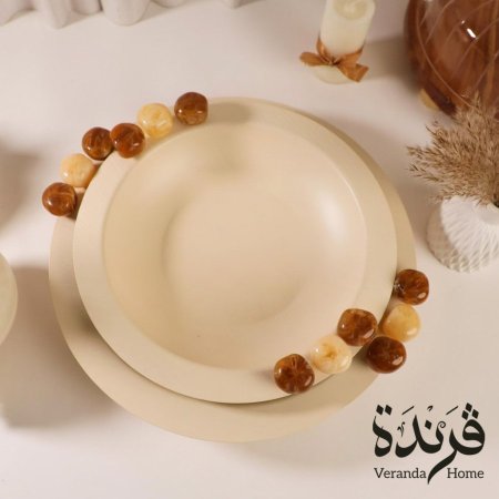 طقم 2 جاط فواكه معدن مع احجار ديكور